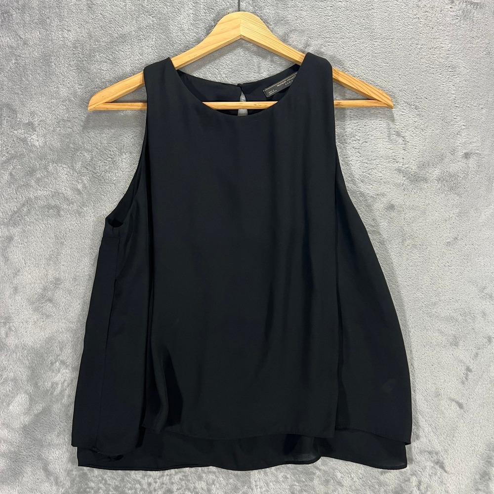 ZARA TRAFALUC Blouse Womens Small Black Sleeveless Keyhole Back Top